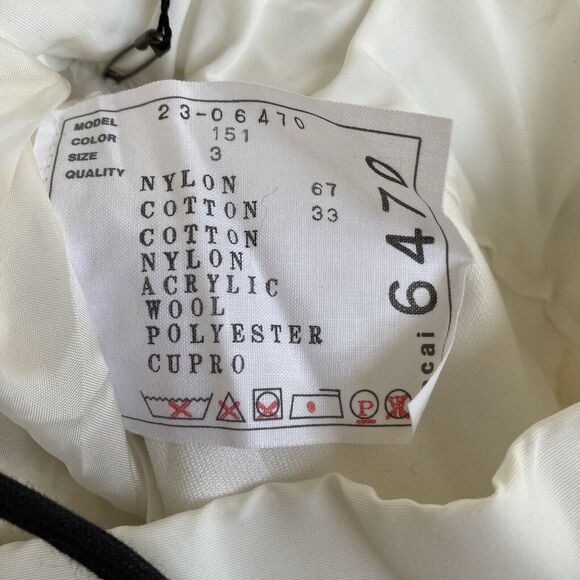 Sacai Women's High Waisted Tweed Shorts size L/10 - Off White Made in Japan NWT - Picture 7 of 10